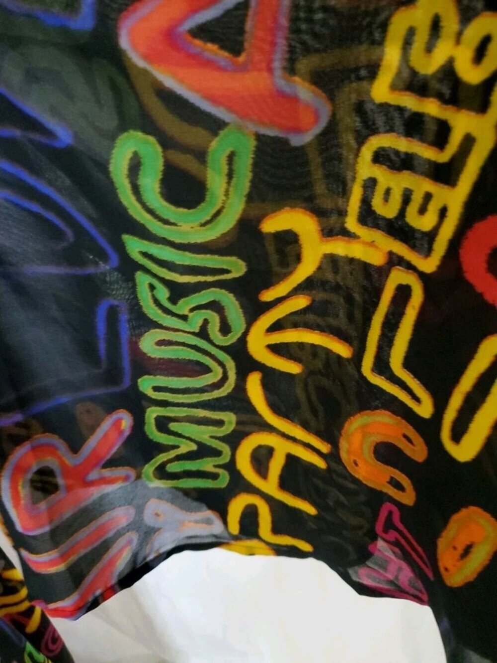 Ashley Stewart Graffti Dramatic Hi Low Duster Fairy Grunge Off Shoulder Sz 14/16 - Picture 7 of 16